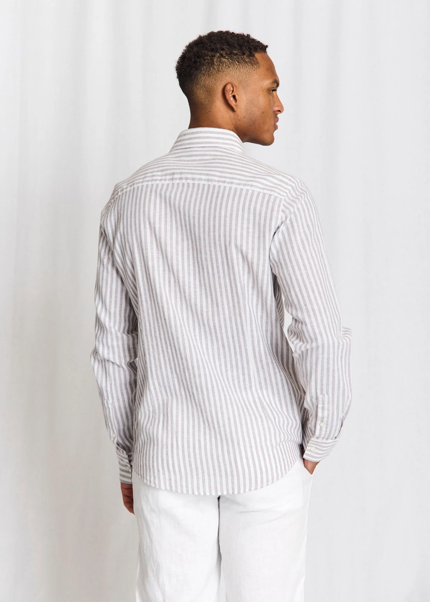 BS Rubio Casual Modern Fit Shirt - Grey/White - Image 4